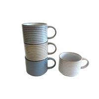 Sada šálků MOODY - bílá/světle modrá, Konvenční, keramika (9,4/7,3cm) - Mömax