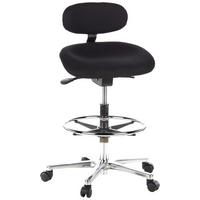 Bürohocker Work Mf Schwarz Bis 100 Kg - Silberfarben/Schwarz, Basics, Kunststoff/Textil (50/106/40cm) - MID.YOU