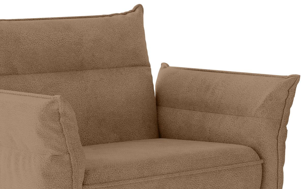 Sitzgarnitur Jakarta - Hellbraun/Edelstahlfarben, Design, Textil (265/185cm) - Livetastic