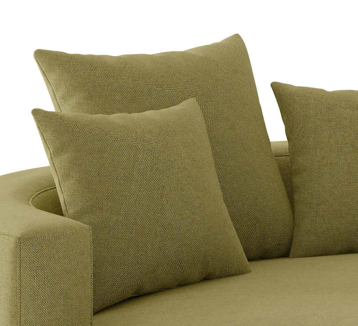 Bigsofa Natalia Olivgrün S: 150x283 cm - Schwarz/Olivgrün, Design, Textil (150/283cm) - Livetastic
