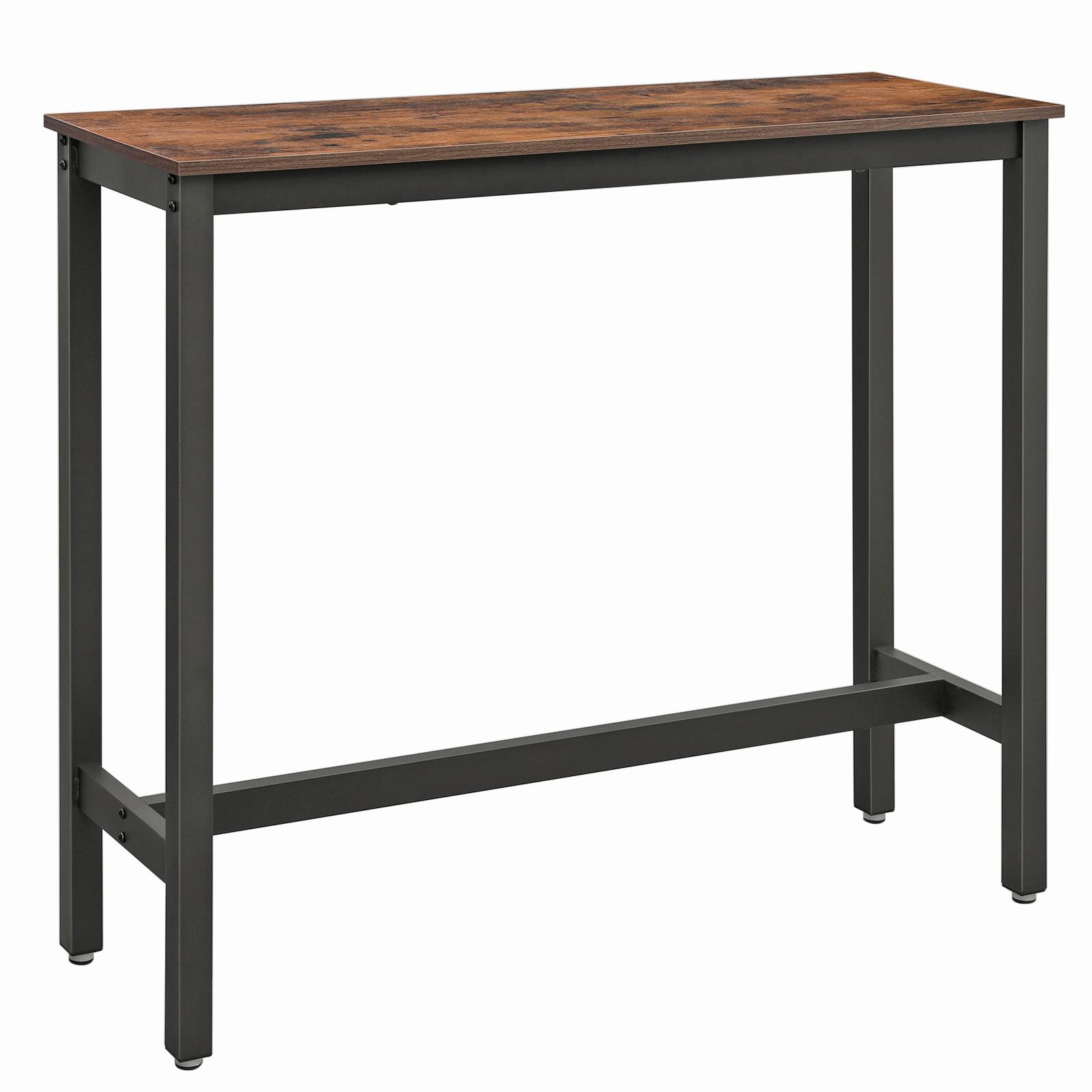 Bartisch Vasagle 120x40x100 cm Braun, Schwarz - Schwarz/Braun, Natur, Holzwerkstoff/Metall (120/40/100cm) - Boxxx