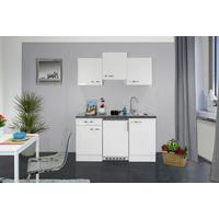 Konyhablokk Alba Gépekkel - fehér/magasfényű fehér, Modern, faalapú anyag (150,5cm)