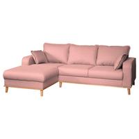 Ecksofa Beata Rosa S: 150x230 cm - Wengefarben/Rosa, Design, Textil (150/230cm) - Livetastic