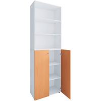 Aktenschrank Lona Weiß, Buche Dekor B: 70cm - Buchefarben/Weiß, Design, Holzwerkstoff (70/220/39cm) - MID.YOU