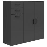 Komoda MULTISTAURAUM š: 120 cm - černá/barvy grafitu, Moderní, kompozitní dřevo/plast (120/115/40cm)
