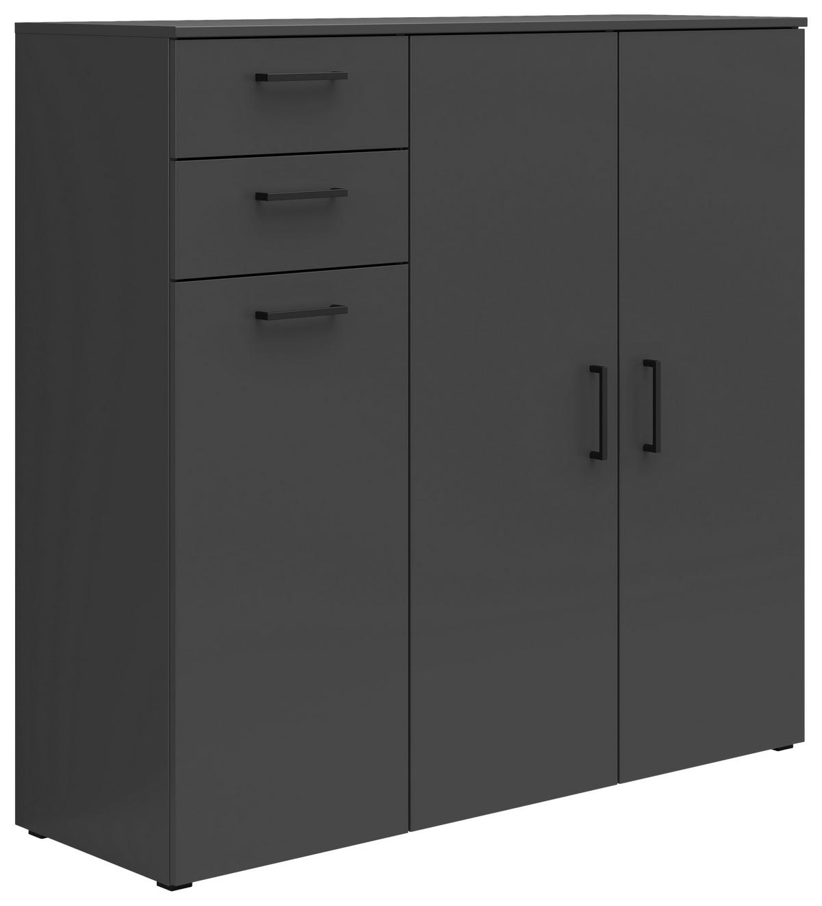 Komoda MULTISTAURAUM š: 120 cm - černá/barvy grafitu, Moderní, kompozitní dřevo/plast (120/115/40cm)