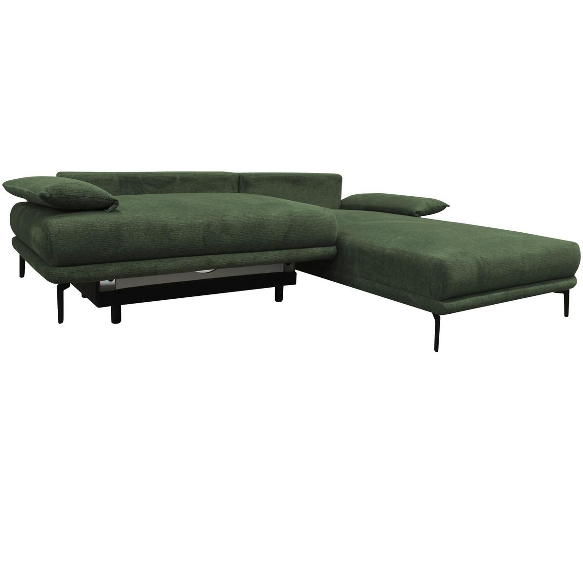 Ecksofa Mit Bettkasten Lagacy 260x192 Cm Webstoff Grün - Schwarz/Grün, Design, Textil (260/192cm) - MID.YOU