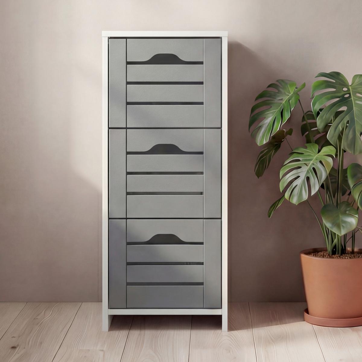 MIDISCHRANK Flonali Weiß/Anthrazit B: 38cm - Anthrazit/Weiß, Trend, Holzwerkstoff (38/76/28cm) - MID.YOU