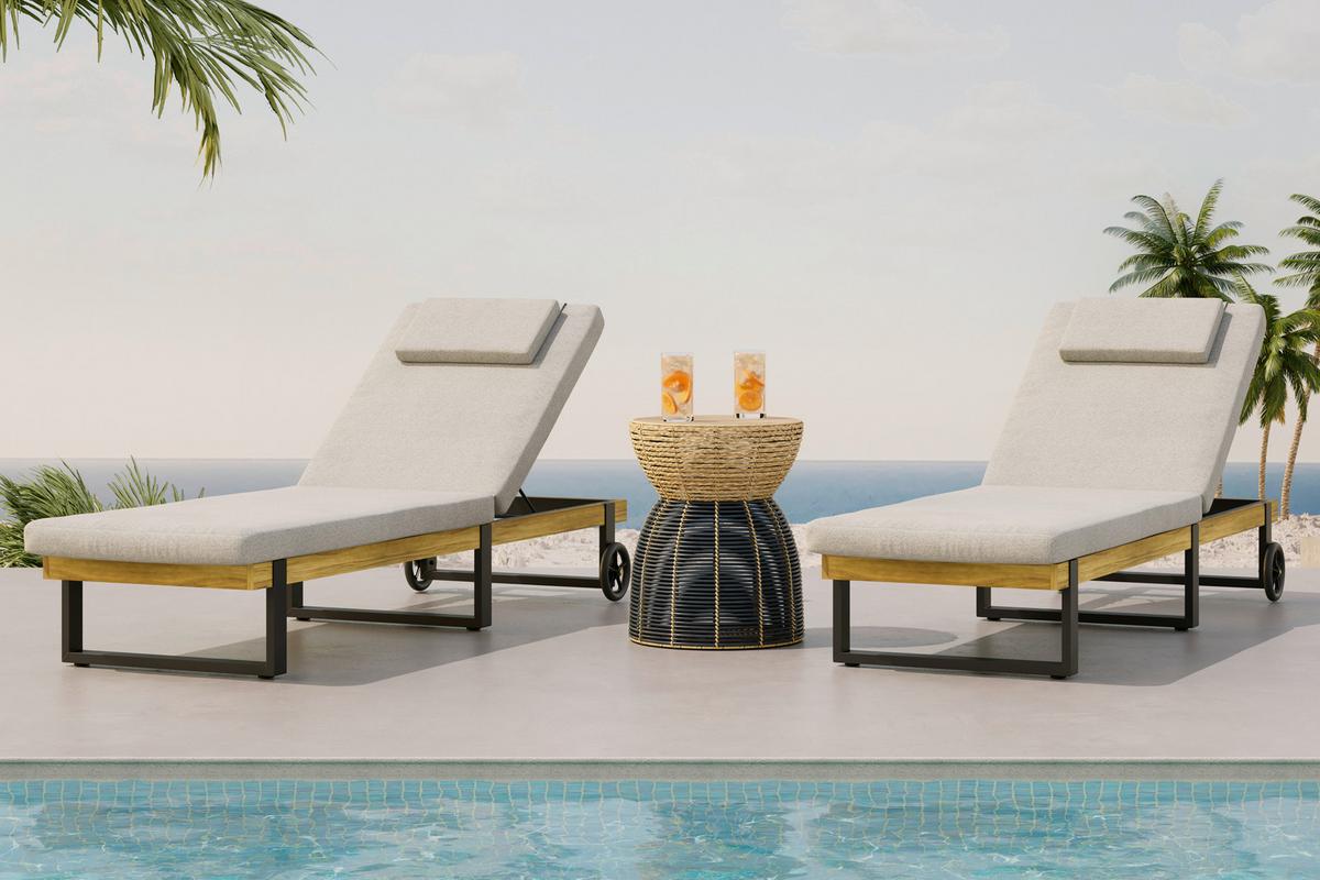 ZÁHRADNÉ LEŽADLO ELENYI - farba akácie, Modern, kov/drevo (200/95/65cm) - Bessagi Garden