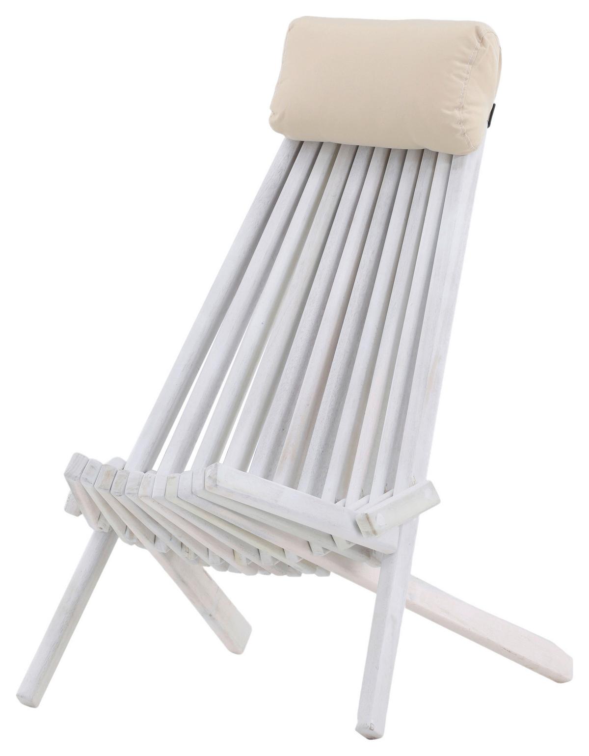Strandsessel Wetterfest Asta Holz - Weiß, KONVENTIONELL, Holz (57/79/73cm) - Gardenson