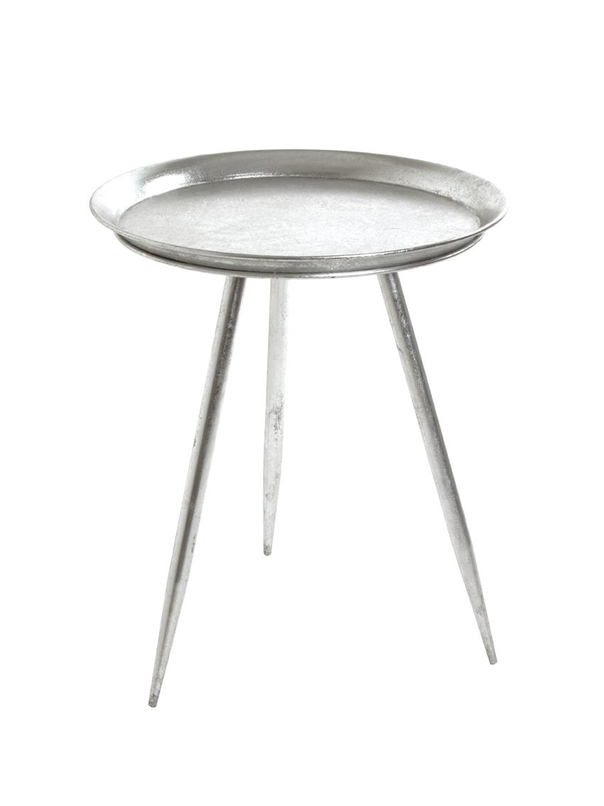 Odkládací stolek Franz 1, barvy stříbra, P: 38 cm - barvy stříbra, Moderní, kov (38/47cm) - Mömax