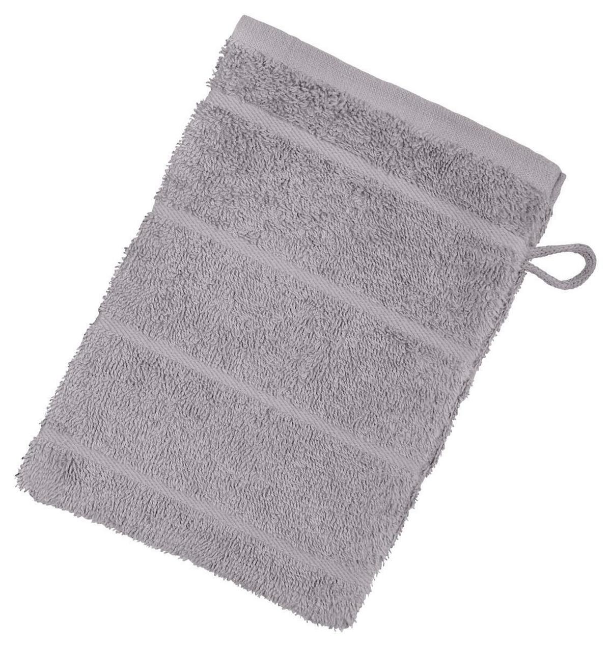 Waschlappen Liliane Hellgrau Baumwolle - Hellgrau, KONVENTIONELL, Textil (16/21cm) - Ondega