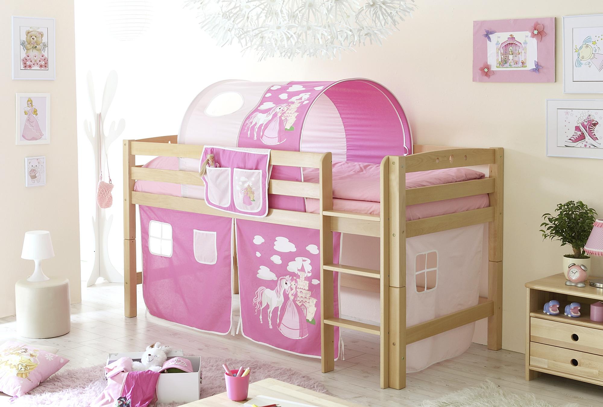 Tunnelset Rosa/pink Prinzessin B: 100 Cm Mit Gestänge - Pink/Rosa, KONVENTIONELL, Textil/Metall (100/73/87cm) - MID.YOU