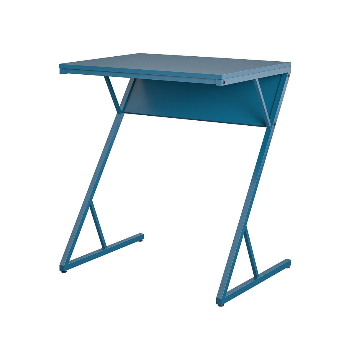 Schreibtisch Regal Blau B: 72 Cm - Blau, Design, Holzwerkstoff/Metall (64/72/49cm) - MID.YOU