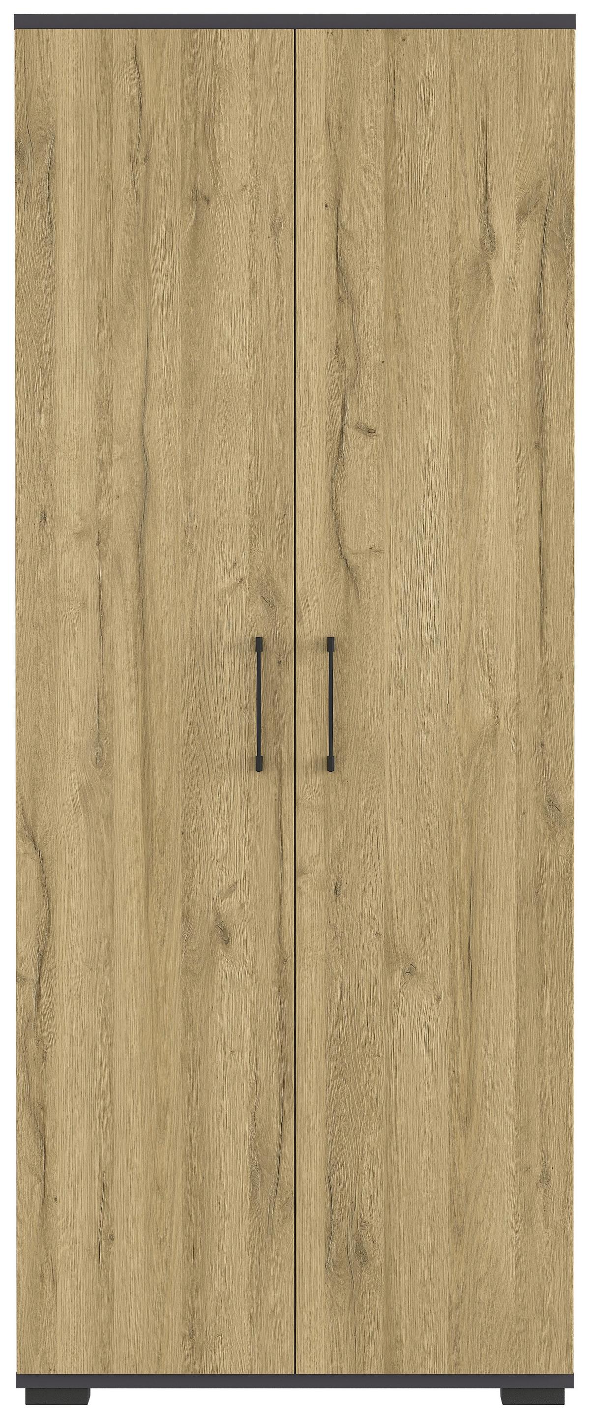 Aktenschrank Gw-Profi Eiche Dekor/Graphitfarben B: 80 cm - Eichefarben/Graphitfarben, KONVENTIONELL, Holzwerkstoff (80/200/40cm) - Germania