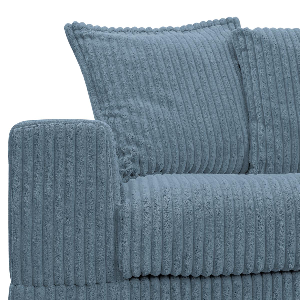 Ecksofa Funny - Schwarz/Hellblau, Design, Textil (195/285cm) - MID.YOU