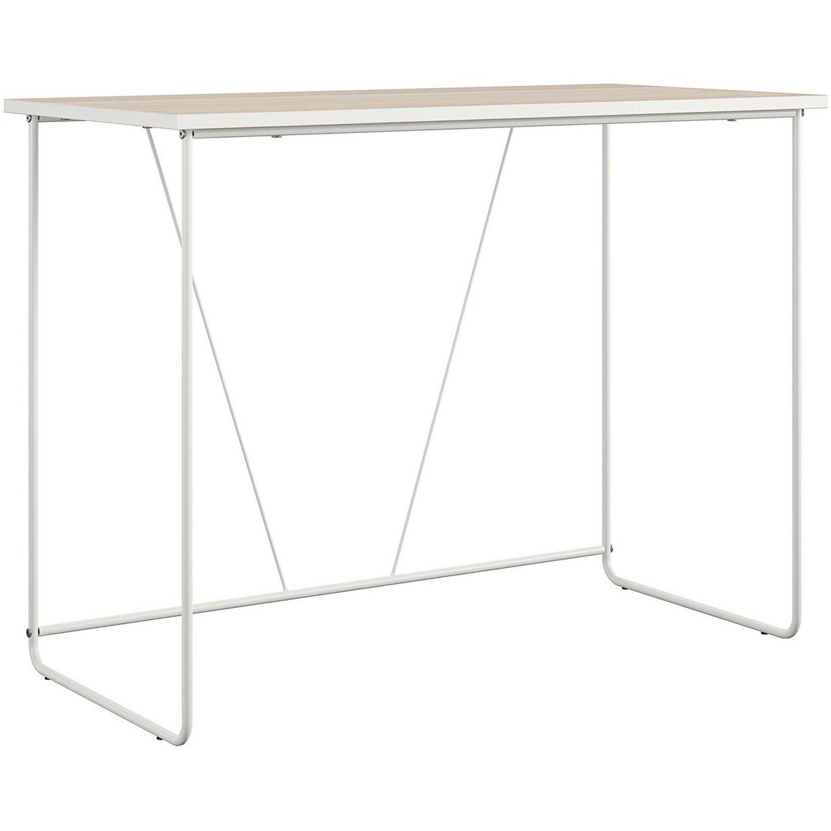 Schreibtisch Dante Weiß, Naturfarben L: 99cm - Weiß/Naturfarben, Design, Holzwerkstoff/Metall (99/75/49cm) - MID.YOU