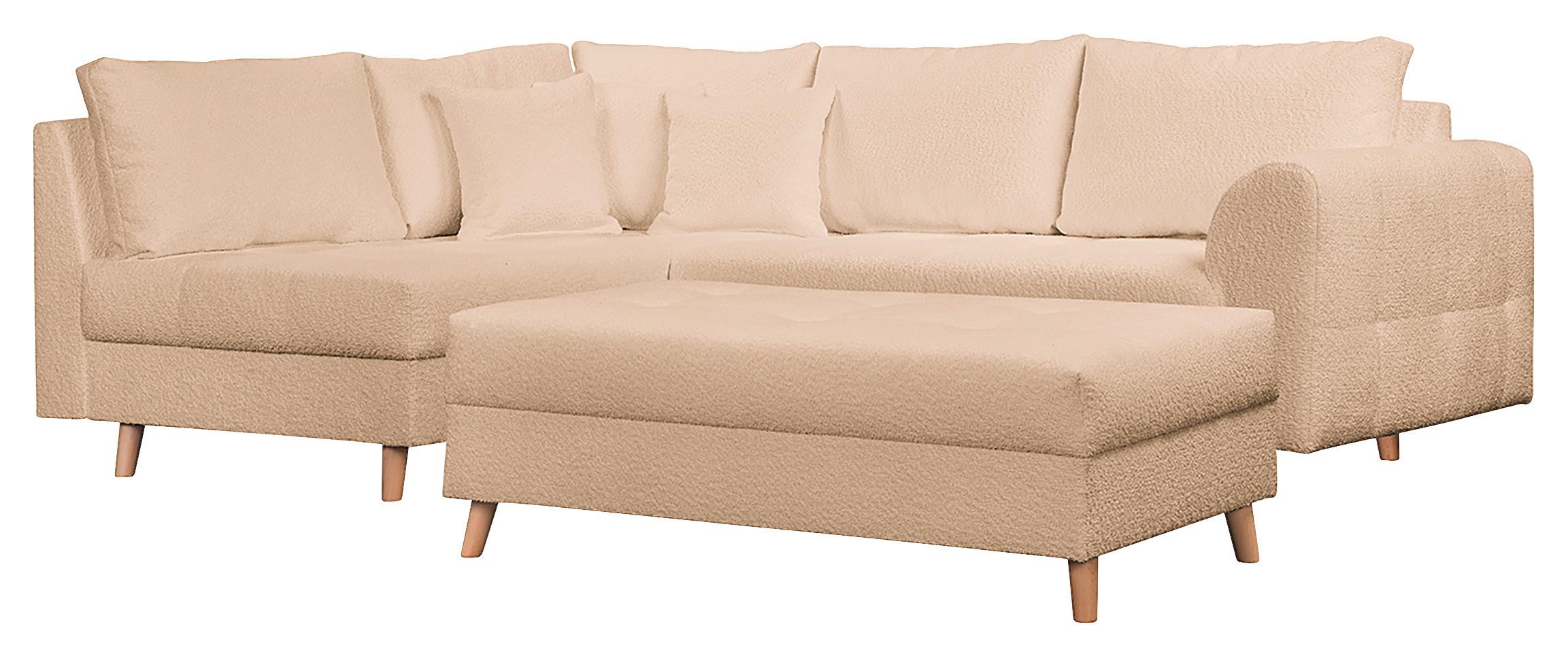 Ecksofa Ariella Beige S: 161x231 cm - Beige/Naturfarben, Design, Textil (161/231cm) - Livetastic