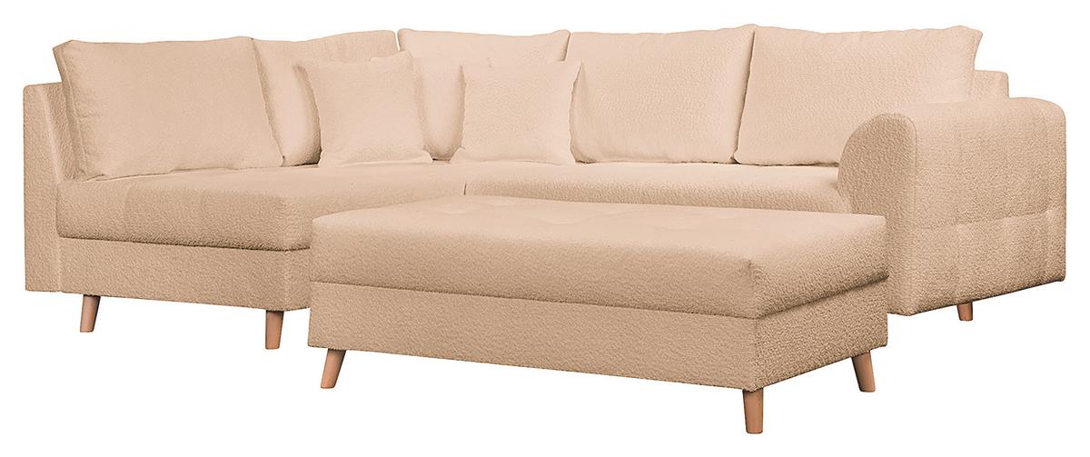 Ecksofa Ariella Beige S: 161x231 cm - Beige/Naturfarben, Design, Textil (161/231cm) - Livetastic