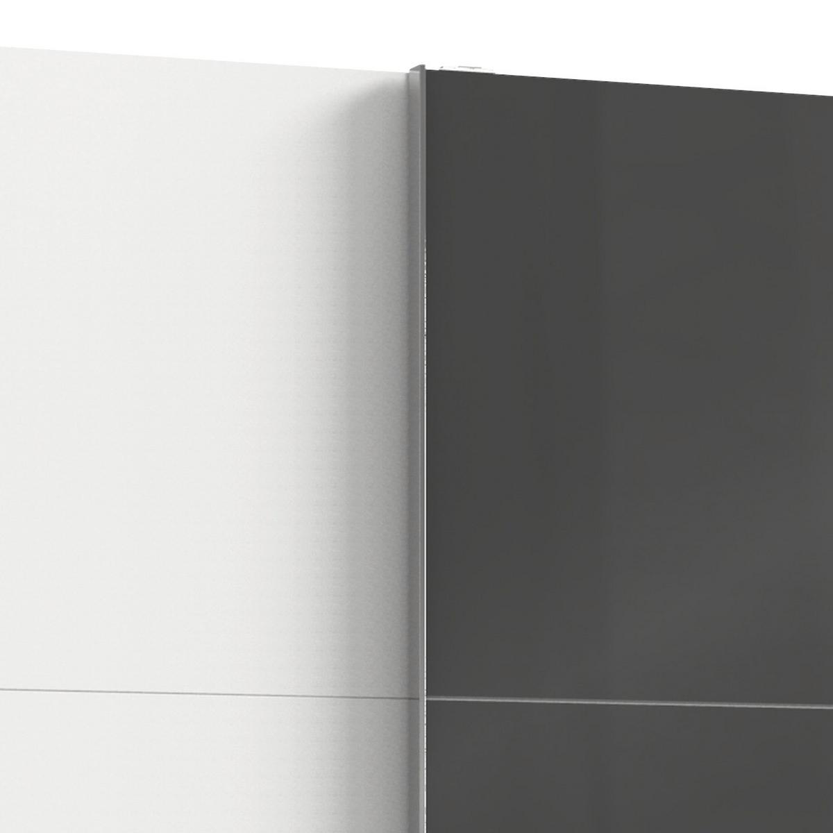 Schwebetürenschrank B: 200 Cm Level 36c Grau/weiß - Weiß/Grau, MODERN, Glas/Holzwerkstoff (200/236/65cm) - MID.YOU