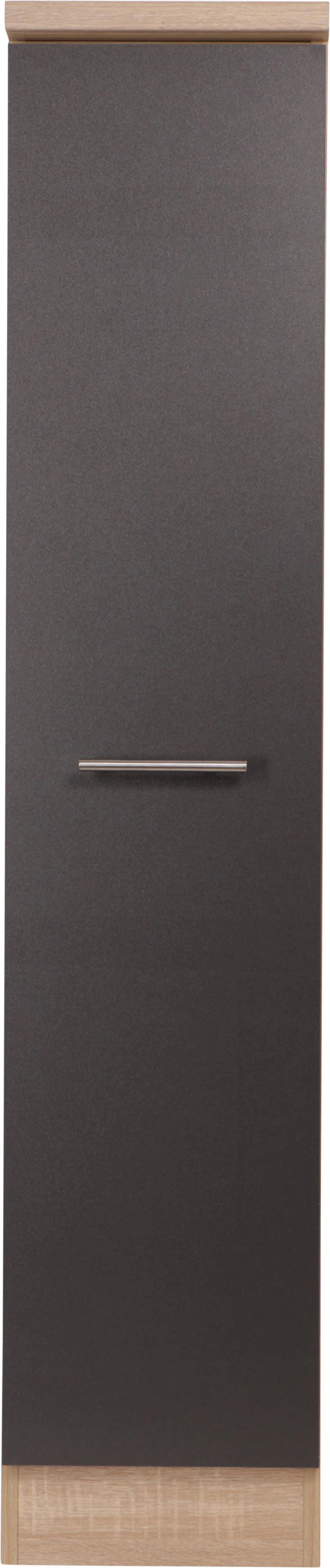 Apothekerschrank Merle Grau, Eiche Dekor B:30cm - Eichefarben/Grau, Basics, Holzwerkstoff (30/144,8/60cm) - Respekta