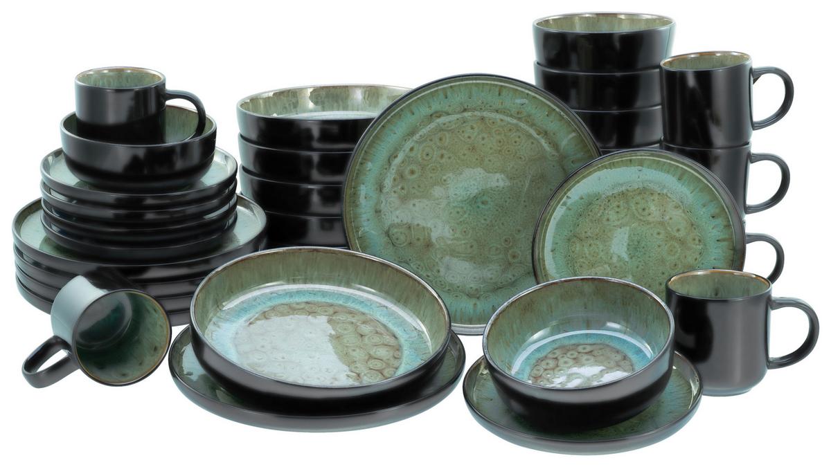 Kombiservice Nordic 30-Teilig Grün - Grün, Trend, Keramik - Creatable