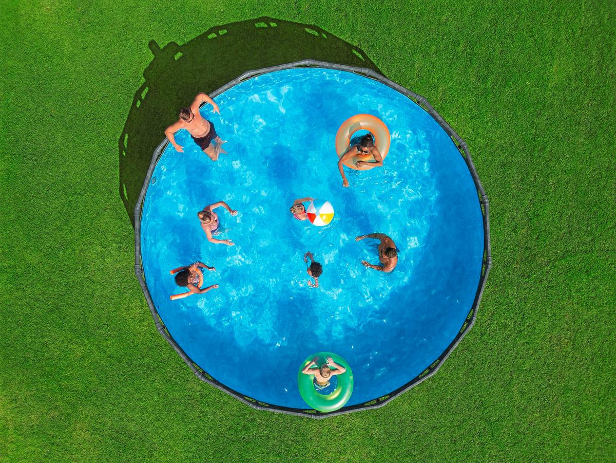 Pool Leonie - Blau/Dunkelgrau, KONVENTIONELL, Kunststoff/Metall (549/132cm) - Bestway