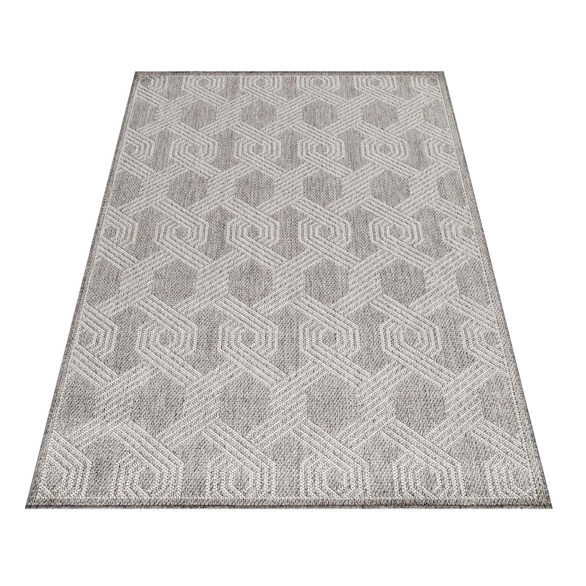 Flachwebeteppich Aruba - Grau, Design, Textil (240/340cm)