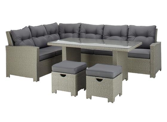 Loungegarnitur Nicole - Grau, MODERN, Glas/Kunststoff (193/250cm) - Luca Bessoni Loungegarnitur Nicole - Grau, MODERN, Glas/Kunststoff (193/250cm) - Luca Bessoni