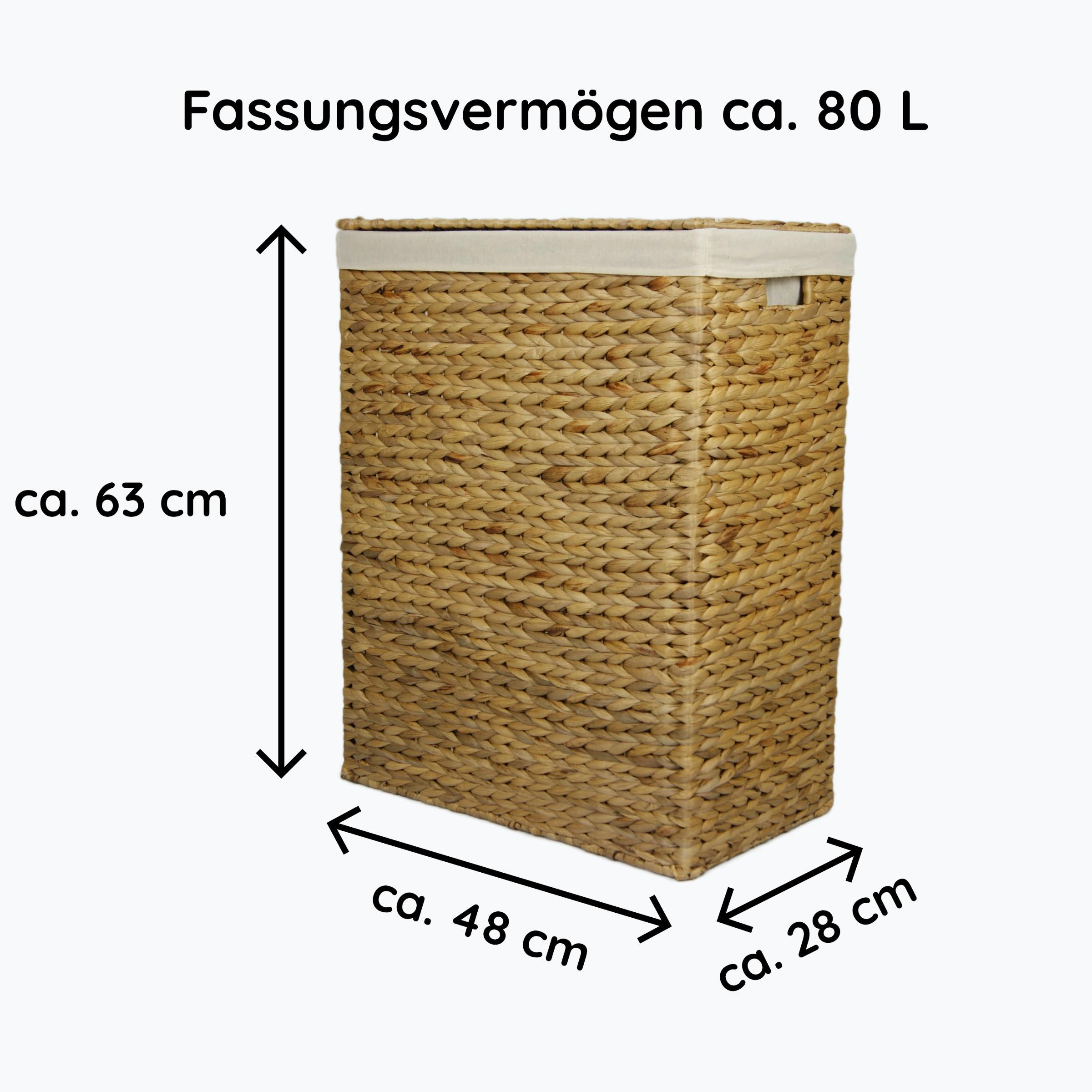 Wäschesammler LxBxH: 48x28x63 cm - Braun, Basics, Naturmaterialien (48/28/63cm)