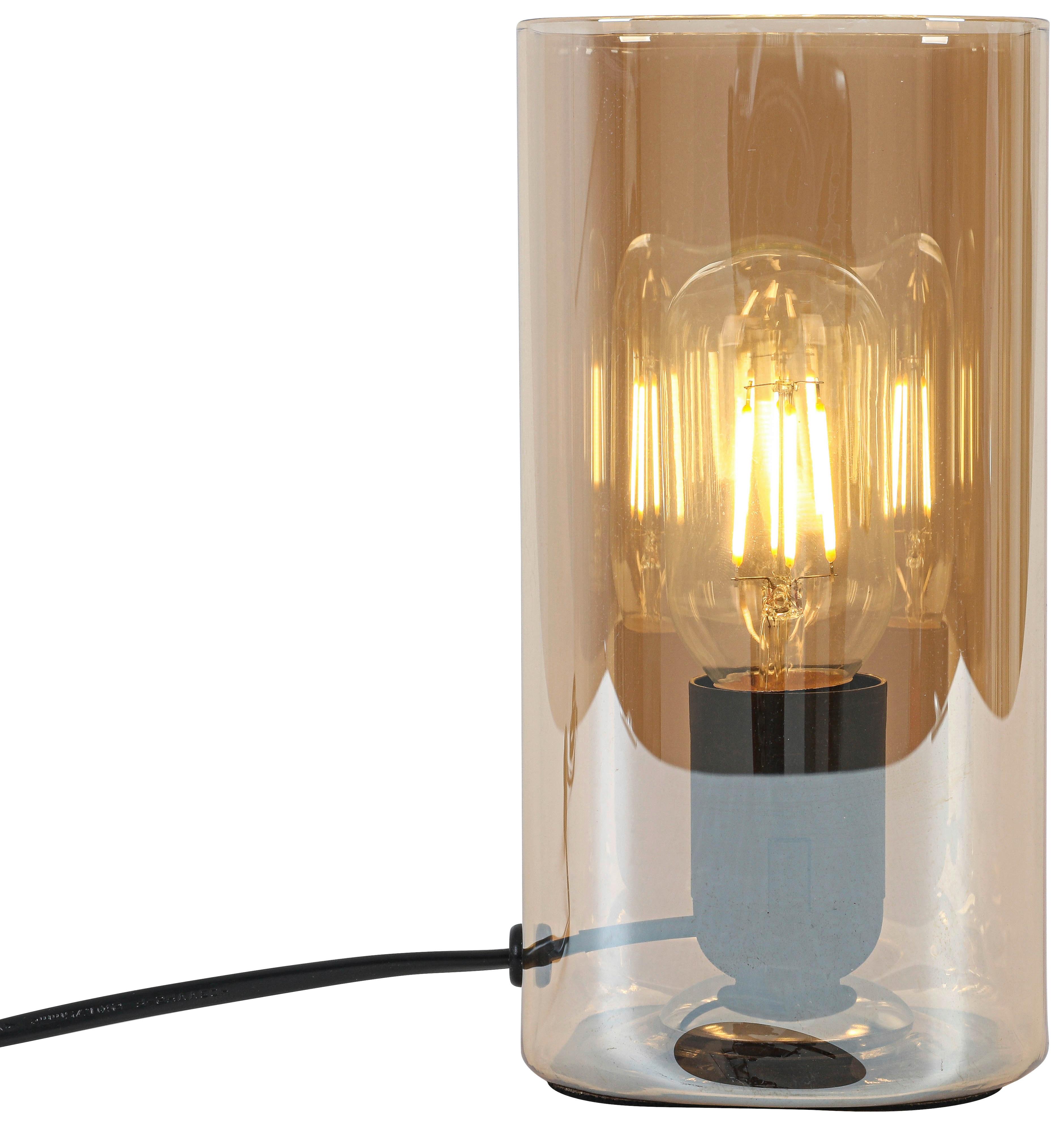 STOLNÍ LAMPA AMBER - jantarové barvy/černá, Moderní, plast/sklo (10/10/20cm) - Mömax