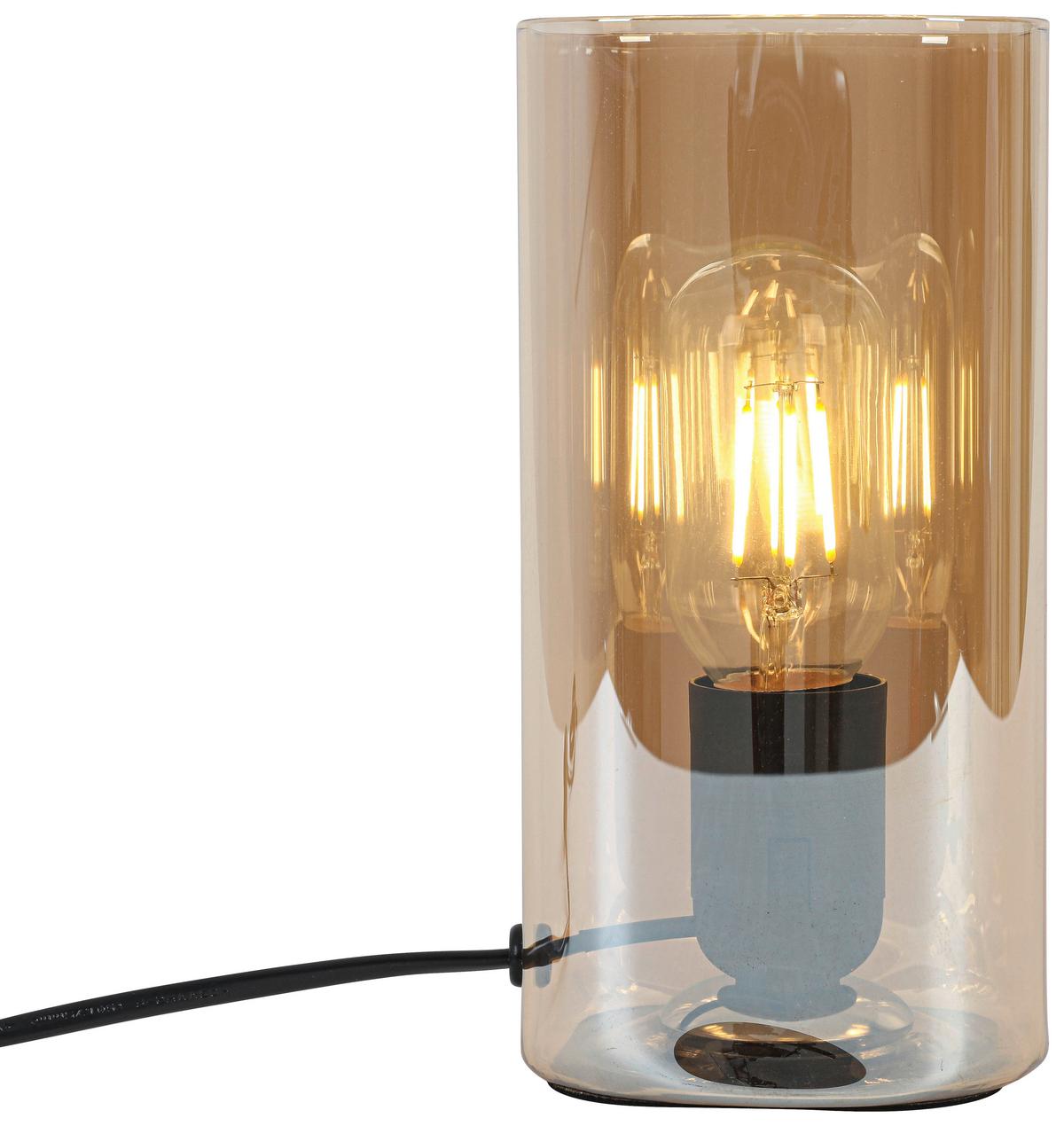 STOLNÁ LAMPA AMBER - čierna/jantárová, Modern, plast/sklo (10/10/20cm) - Mömax