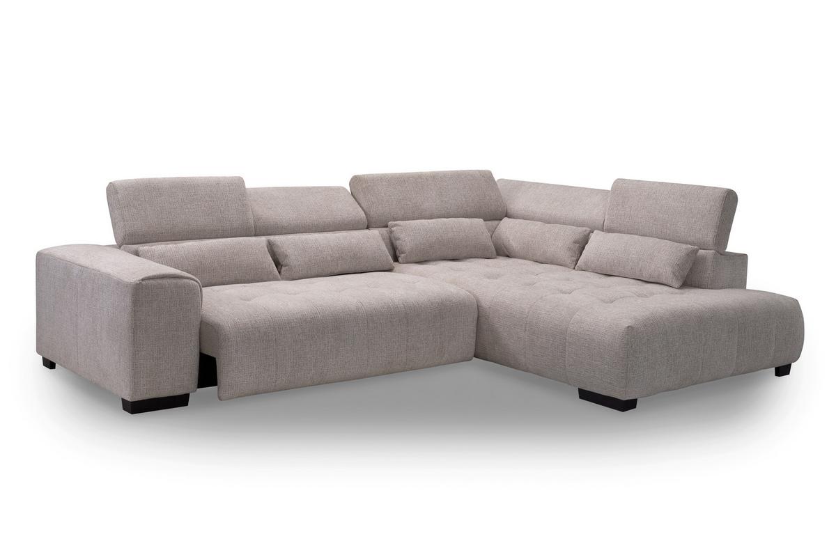 Ecksofa Matera Beige/naturfarben 311x226 Cm - Beige/Schwarz, Trend, Holz/Holzwerkstoff (311/226cm)