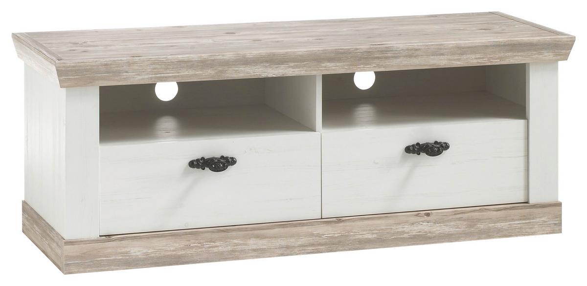 Lowboard Florenz Pinienfarben B: 134cm - Hellbraun/Hellblau, Design, Holzwerkstoff (134/51/44cm) - MID.YOU