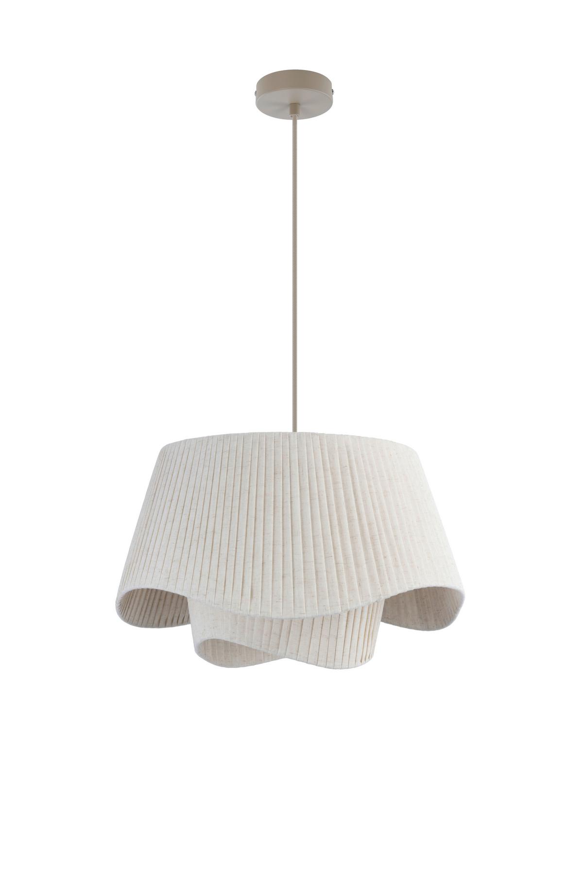 ZÁVESNÉ SVIETIDLO GABRIELE - béžová, Modern, kov/textil (50/50/120cm) - Mömax