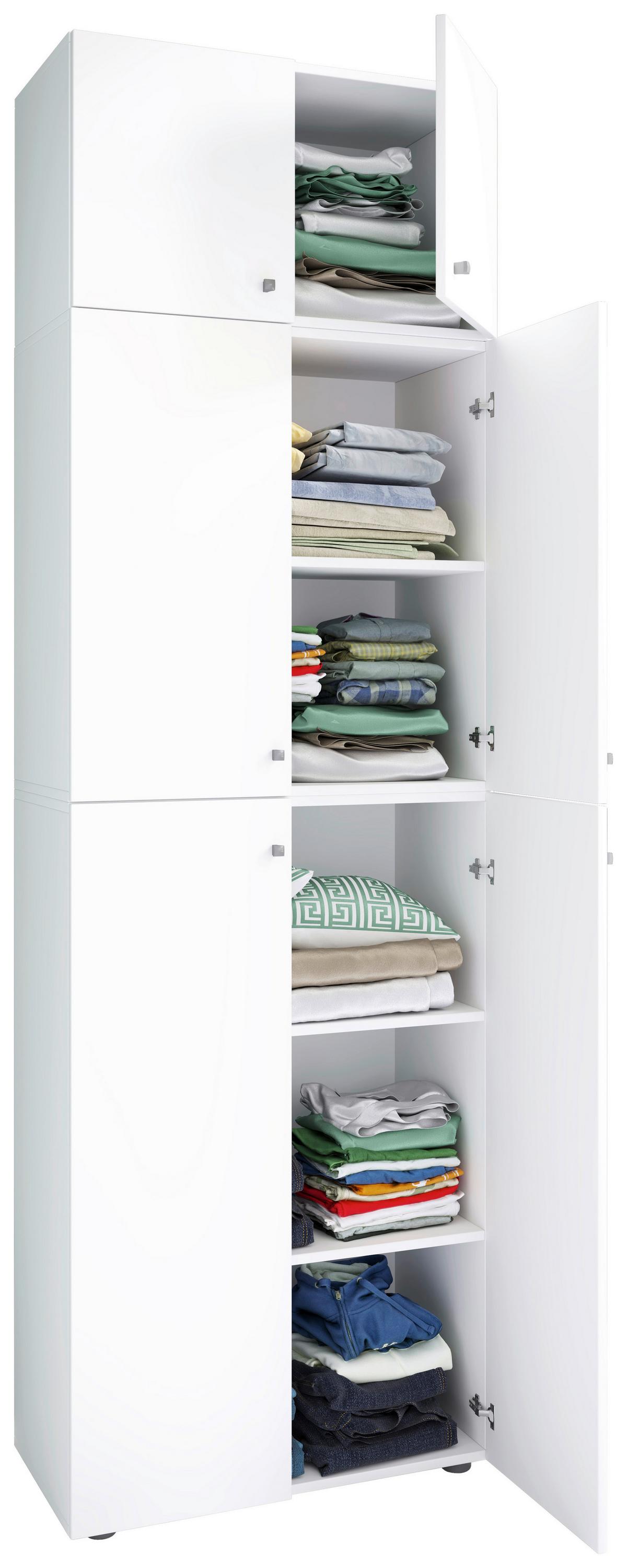 Drehtürenschrank B: 70 cm Lona XXL Weiß - Weiß, MODERN, Holzwerkstoff (70/223/39cm) - MID.YOU