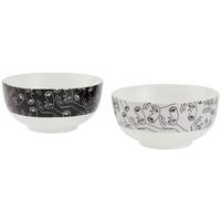 Müzlis Tál Kb. 600ml - fekete/fehér, Modern, kerámia (13,8/6,6cm) - Luca Bessoni