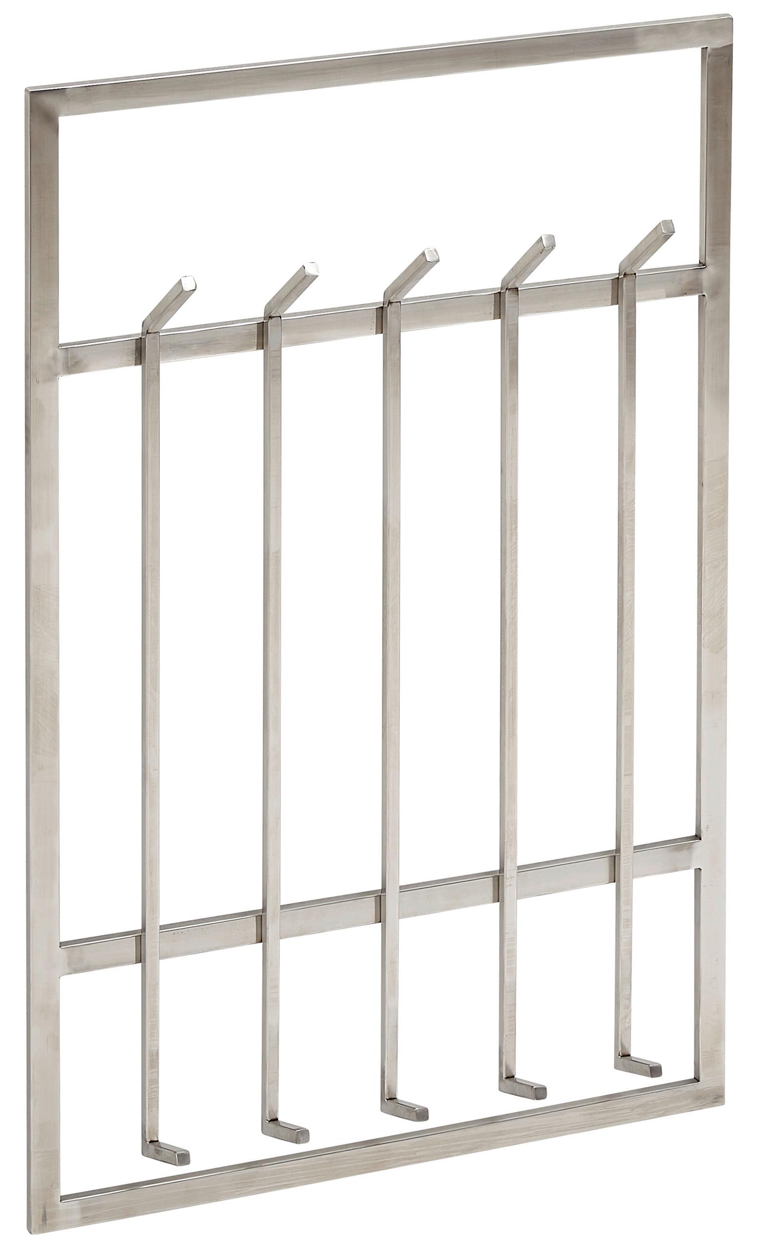 Wandgarderobe Silberfarben B: 60cm - Silberfarben, MODERN, Metall (60/100/7,5cm) - MID.YOU