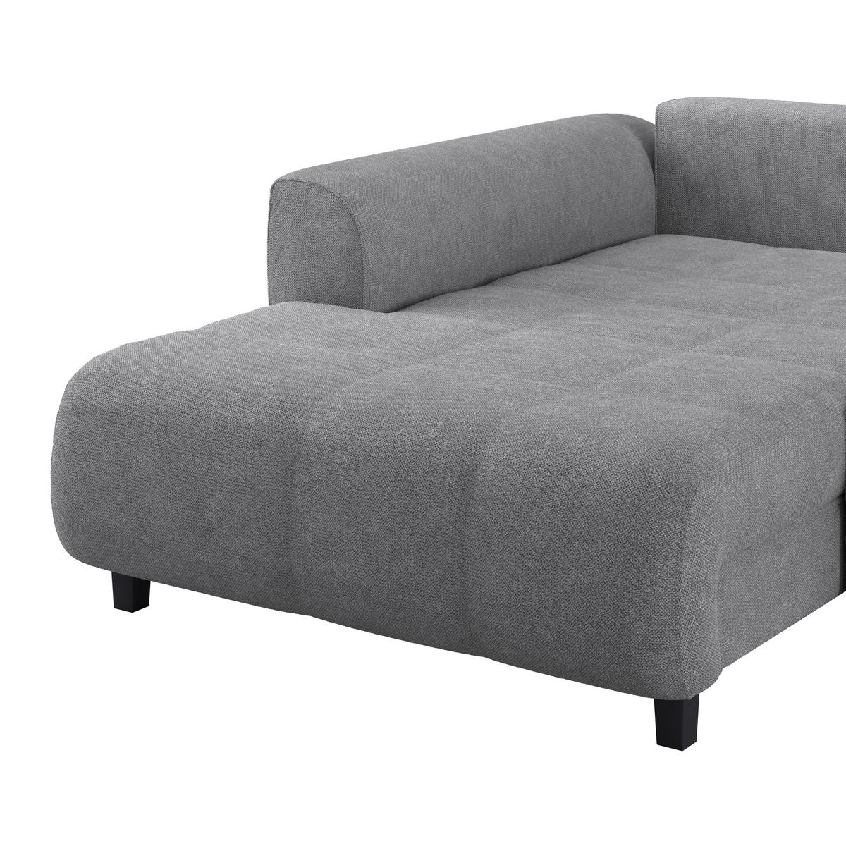 Rohová sedačka MENDOZA. ľavá, sivá - čierna/sivá, Design, drevo/textil (197/309cm) - Ondega