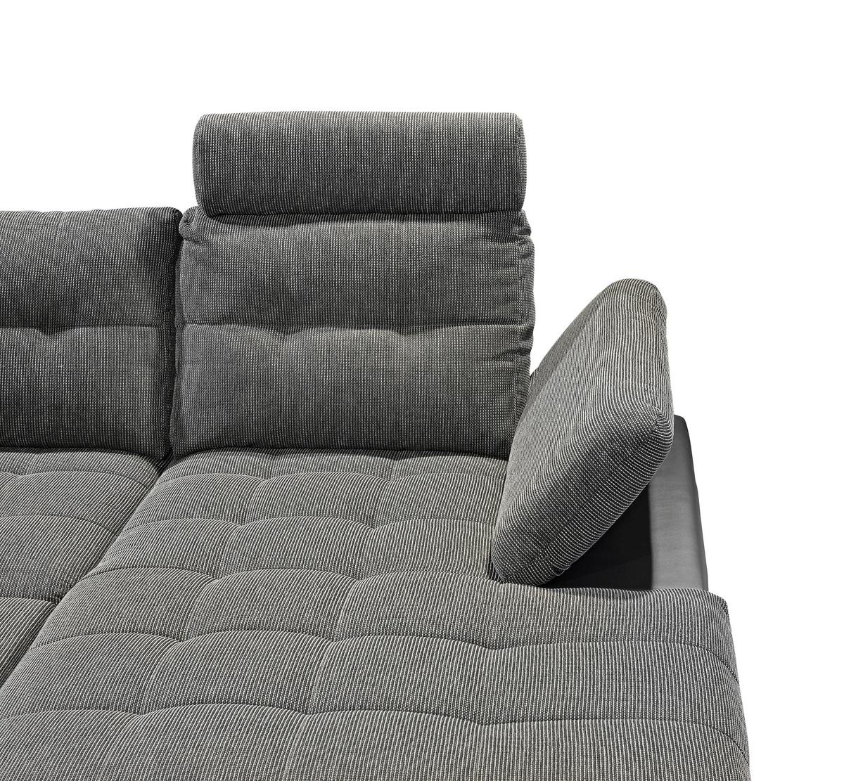 Sedacia súprava v tvare U JAKARTA sivá / čierna - čierna/sivá, Design, textil/plast (218/324/170cm) - MID.YOU