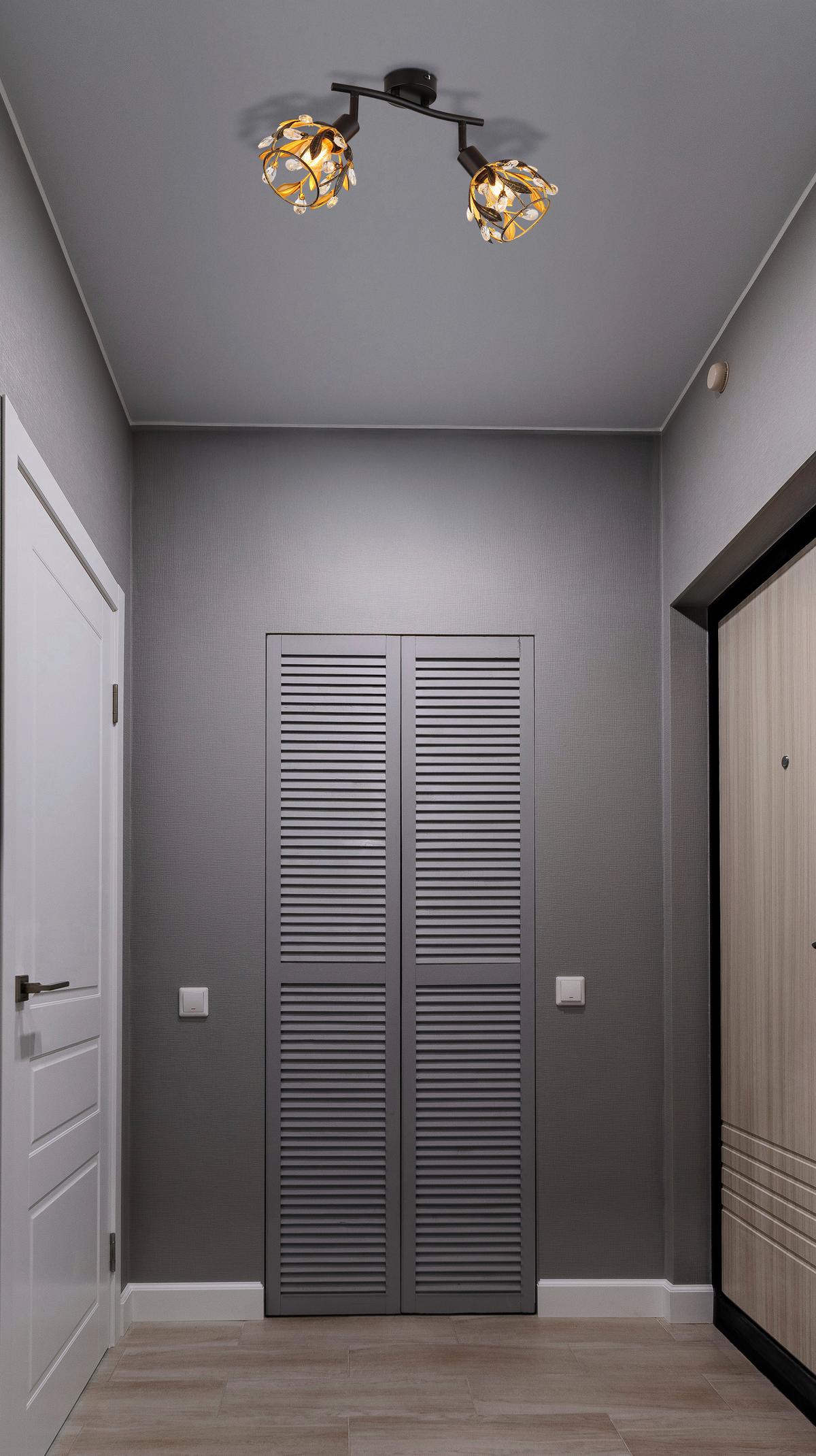 Strahler Mika L: 25 Cm Klar Schwarz Goldfarben - Klar/Goldfarben, Basics, Kunststoff/Metall (25/12/15,5cm) - Globo