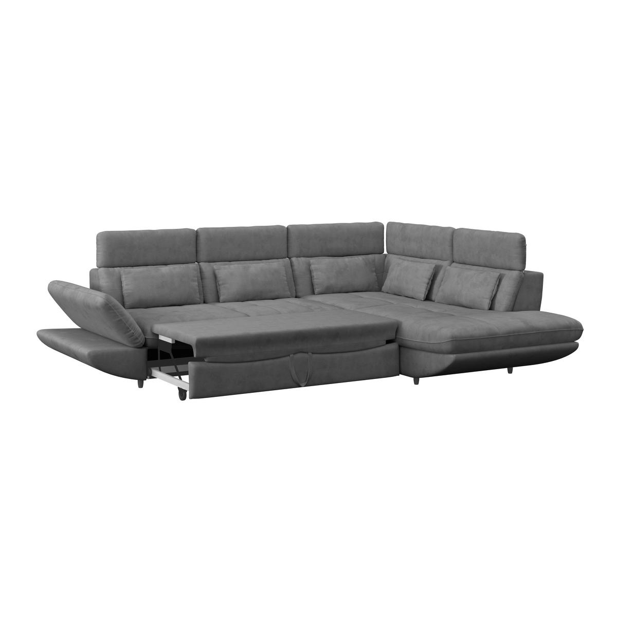 Wohnlandschaft Park - Dunkelgrau/Schwarz, MODERN, Textil (233/311cm) - Luca Bessoni