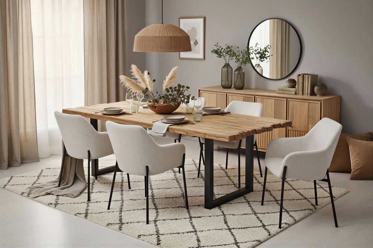 SIDEBOARD Schwarz/Naturfarben B: 160cm - Schwarz/Naturfarben, Design, Holz/Metall (160/80/40cm) - MID.YOU