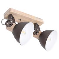 Deckenspots Gearwood - Anthrazit, Trend, Holz/Metall (32/19/17cm)