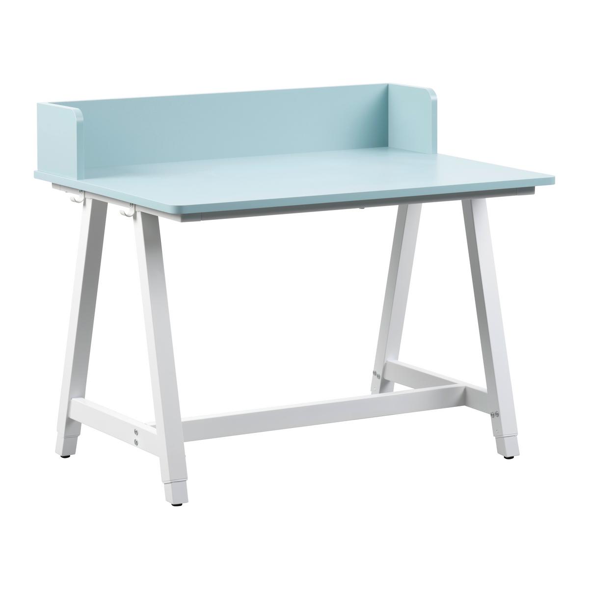 Písací stolík EMMELIE - svetlomodrá/biela, Modern, kov/kompozitné drevo (80/54-85/60cm) - Mömax