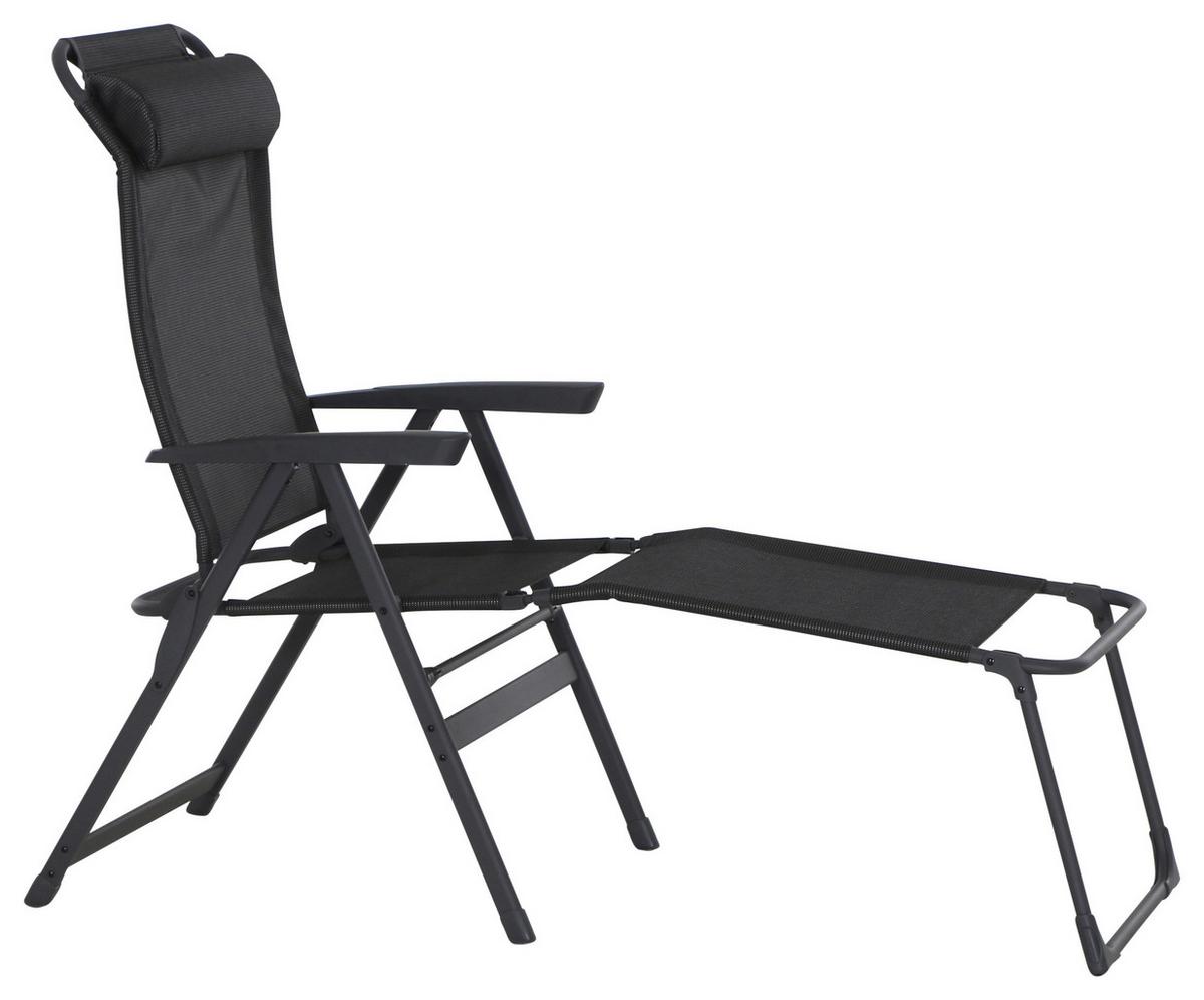 Campinghocker Klappbar Comfort Nur Fußteil - Anthrazit, KONVENTIONELL, Textil/Metall (65cm) - Siena Garden