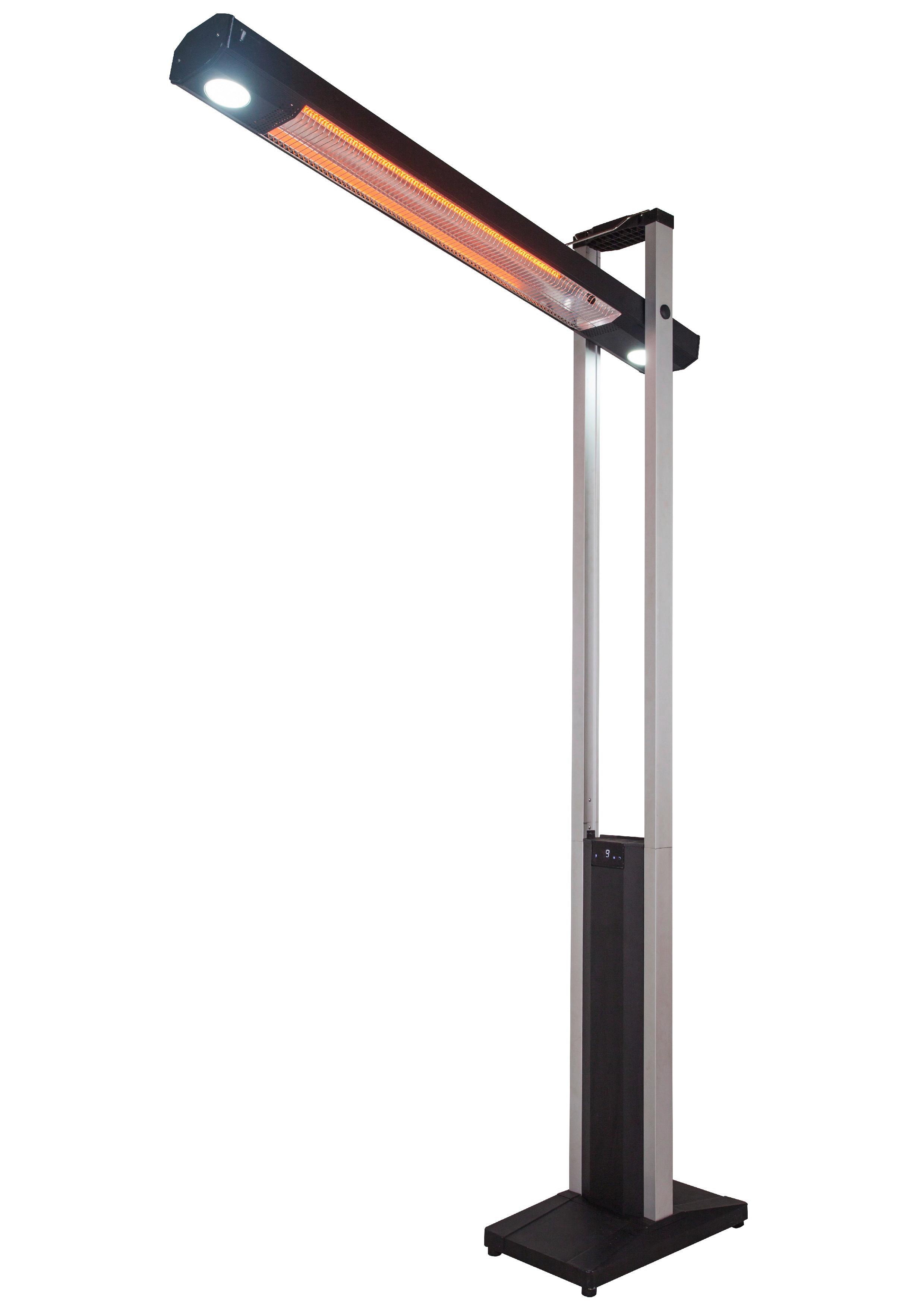 Stand-Terrassenstrahler 1.800 W Deluxe Infrarot Auf Rollen - Edelstahlfarben/Schwarz, Basics, Kunststoff/Metall (33/204/51cm) - Silva Homeline