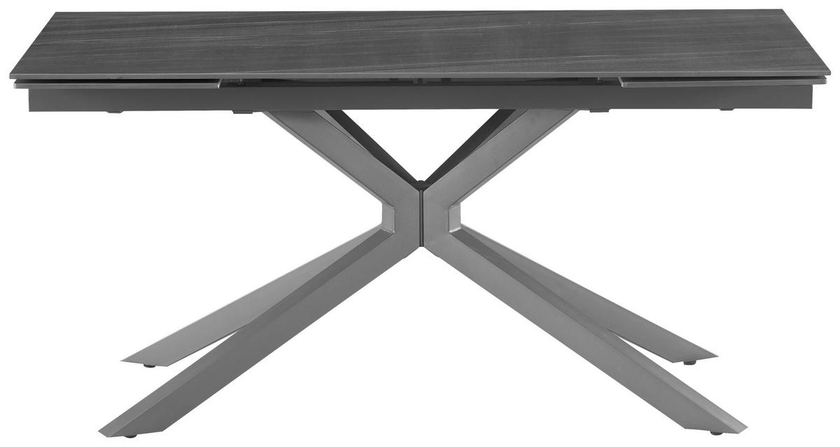 Ausziehtisch Lorenzo Keramik Dunkelgrau B:160-240cm - Dunkelgrau/Grau, KONVENTIONELL, Keramik/Metall (160-240/75/90cm) - MID.YOU