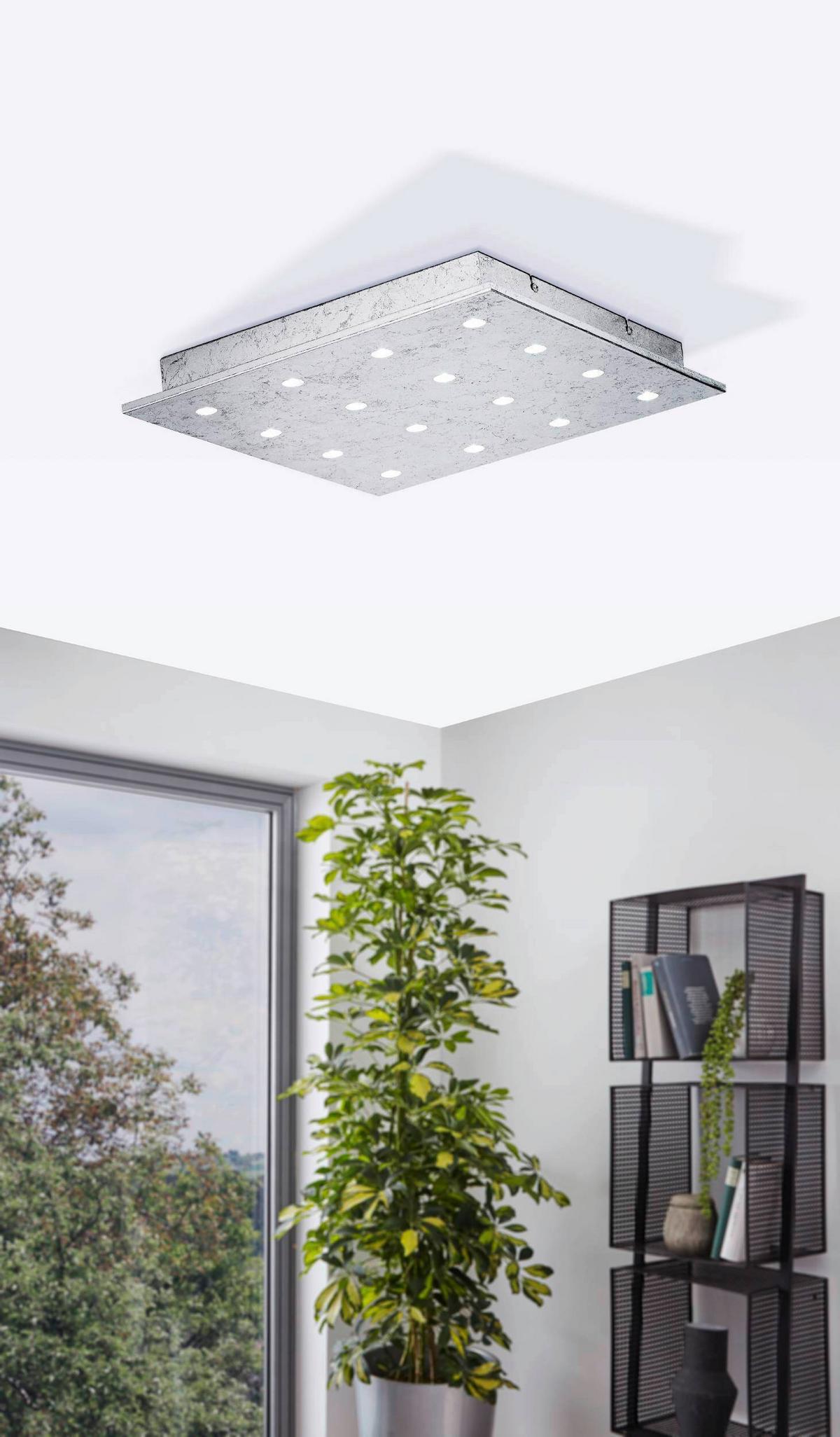 Led-deckenleuchte 39073_vezeno 1 - Silberfarben, KONVENTIONELL, Metall (37/37/5cm) - Eglo