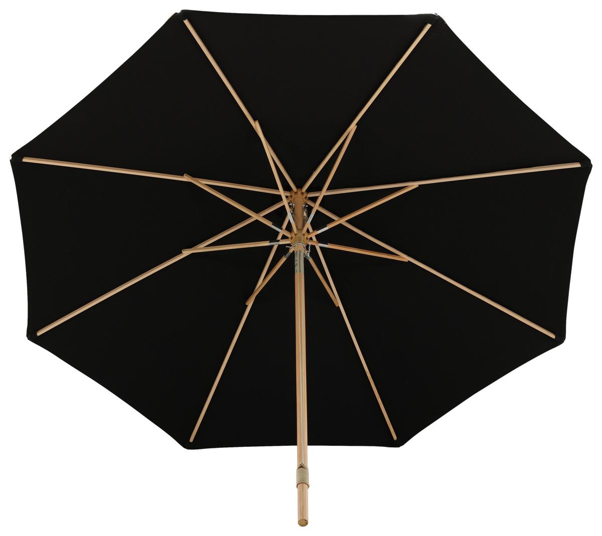 Sonnenschirm Nypo DM: 330cm H: 258cm Schwarz - Schwarz, KONVENTIONELL (330/258/330cm) - Gardenson